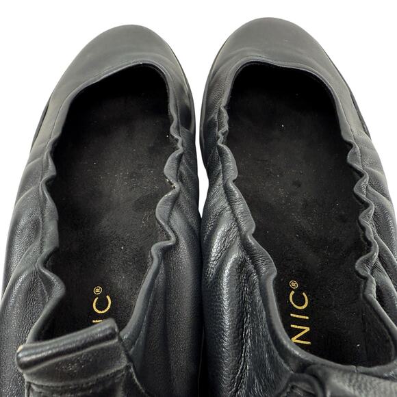 Vionic Uptown Ballet Flat Women Size 9 Black Leather Comfort Slip On Shoe - Picture 6 of 11